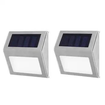 

1-4pcs 3LED Solar Light Waterproof Stainless Steel Outdoor Solar Garden Power Light Energy Saving Courtyard Pathway Wall Lamp
