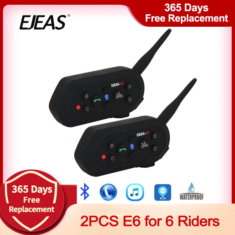 2 Pcs Ejeas E6 Motorcycle Intercom Vox 