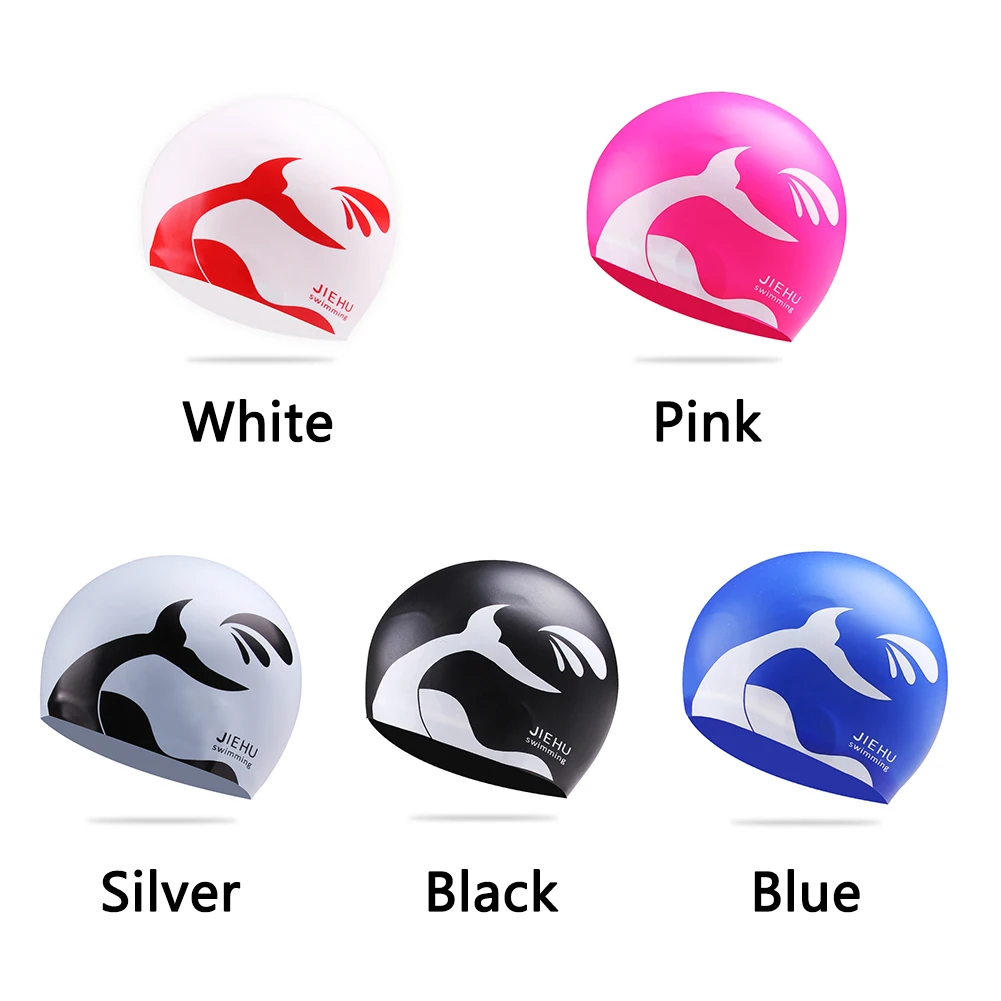 Для женщин и мужчин, спортивная шапочка для плавания, защита для пляжа, путешествий, силиконовая, для дайвинга, легкая, с принтом, высокая эластичность, портативная, водонепроницаемая