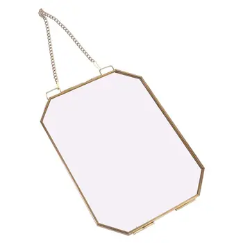 

Octagon Floating Hanging Photo Frame Metal Glass Portrait Picture Plant Specimen