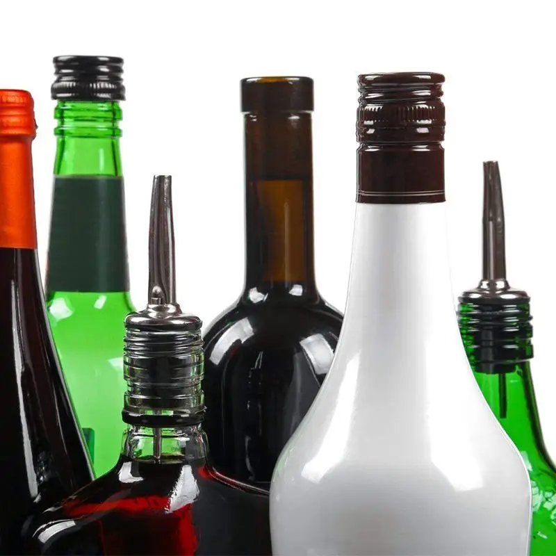 12 шт. нержавеющая сталь Дух Бутылка скорость Pourers оливковое масло вино Pourer с резиновыми пылезащитными колпачками