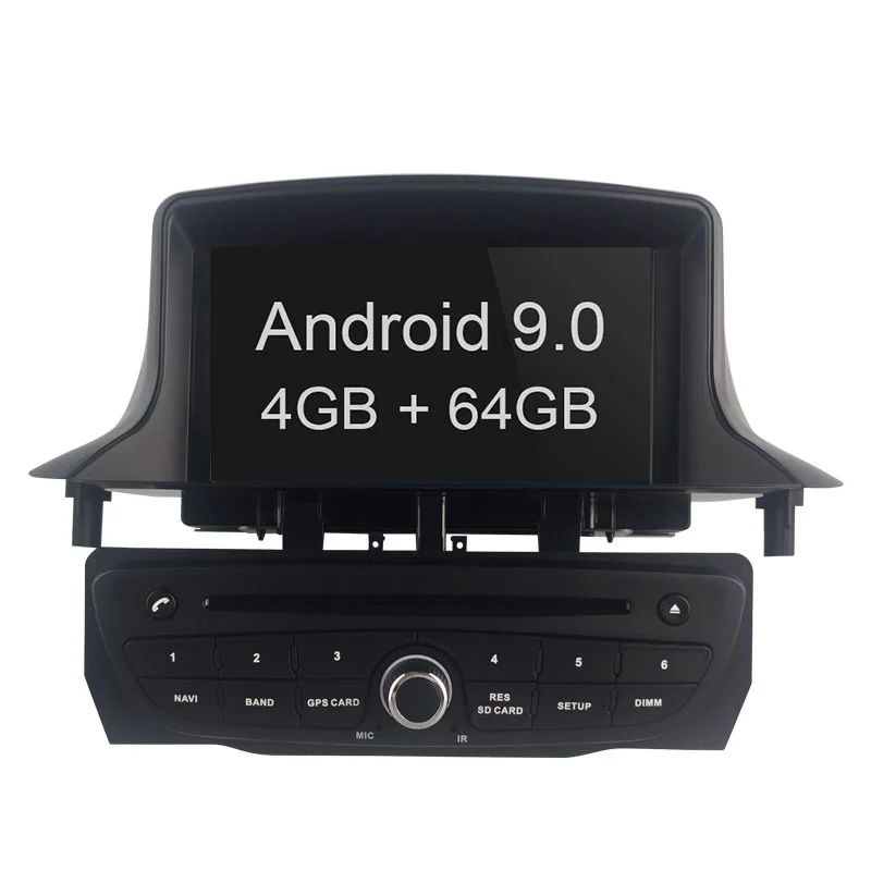 TOPBSNA 1 Din Android 9,0 автомобильный dvd-плеер для Megane 3 Fluence 2009- магнитофон 4 г+ 64 г Мультимедиа gps стерео wifi Авто RDS - Цвет: black 4G  64G