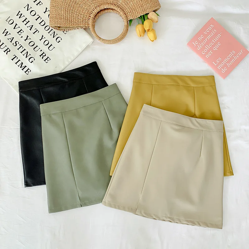 

2019 New Style Summer Korean-style INS Super Fire Skirt Women's High-waisted A- line Skirt Slimming All-match Bag