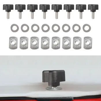 

Hot New 8 Pcs Hardtop Quick Removal Bolts Thumb Screws D Ring Tie Down Anchors For Jeep