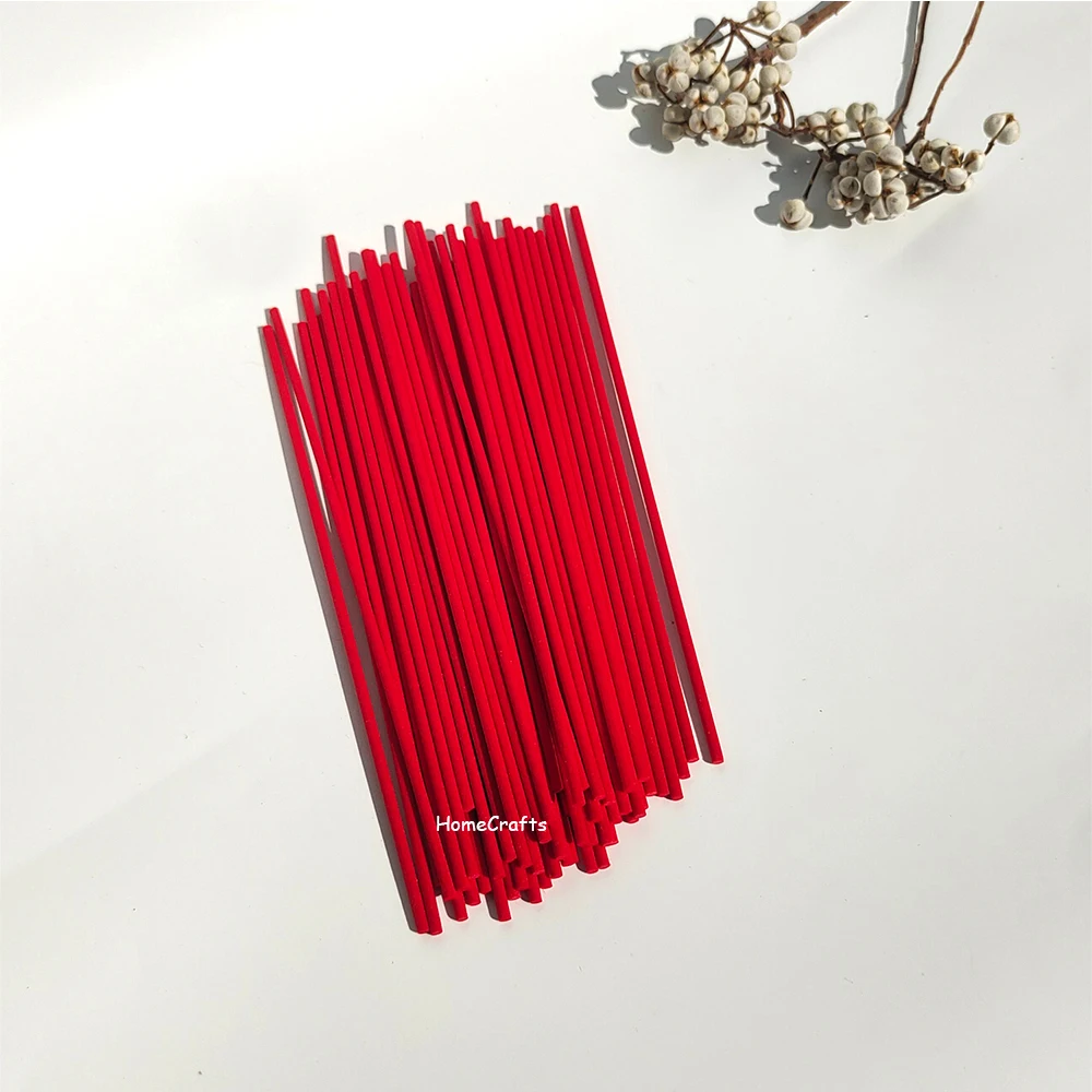 3mmx18cm Red Reed Diffuser Replacement Stick DIY Handmade Home Decor Extra Thick Fiber Rattan Reed Oil Diffuser Refill Sticks