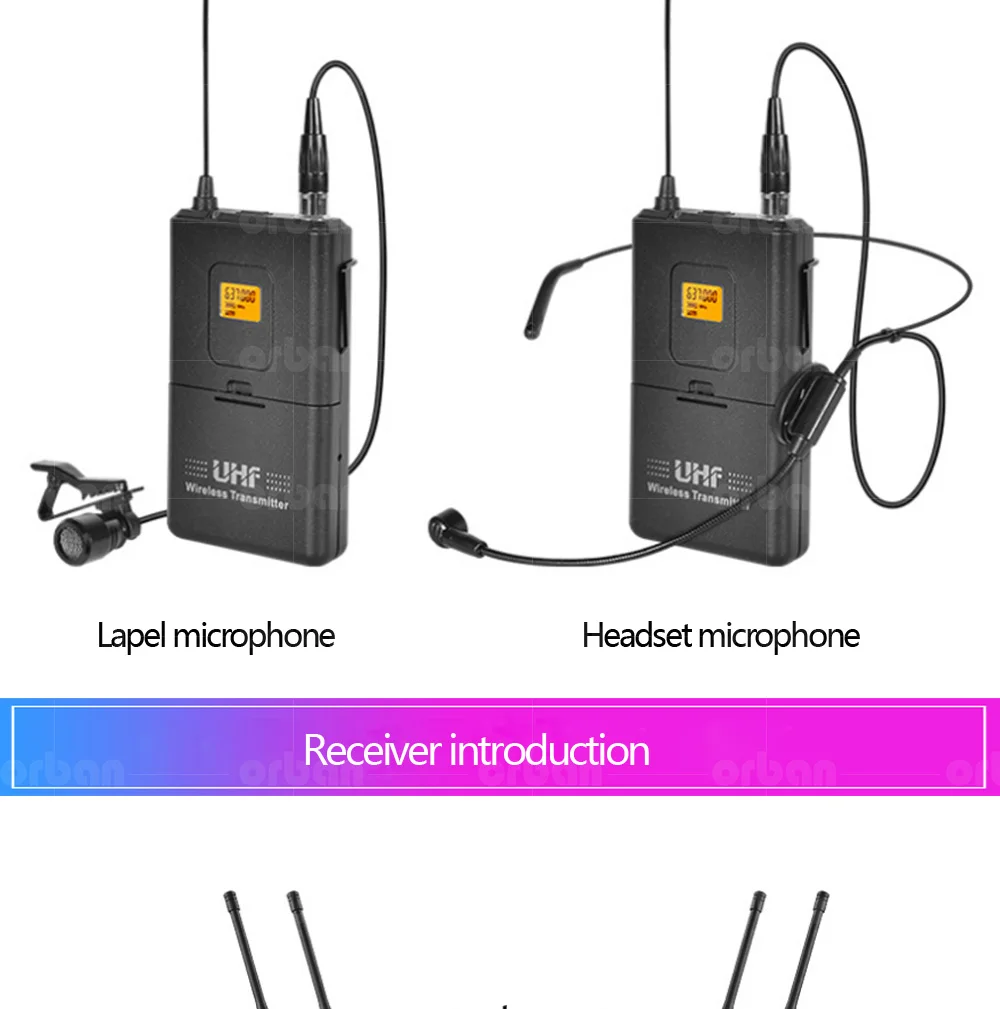 Профессиональная Беспроводная микрофонная система, четыре канала, микрофон, беспроводная, две, портативная, две, гарнитура, микрофон, школьная Лекция