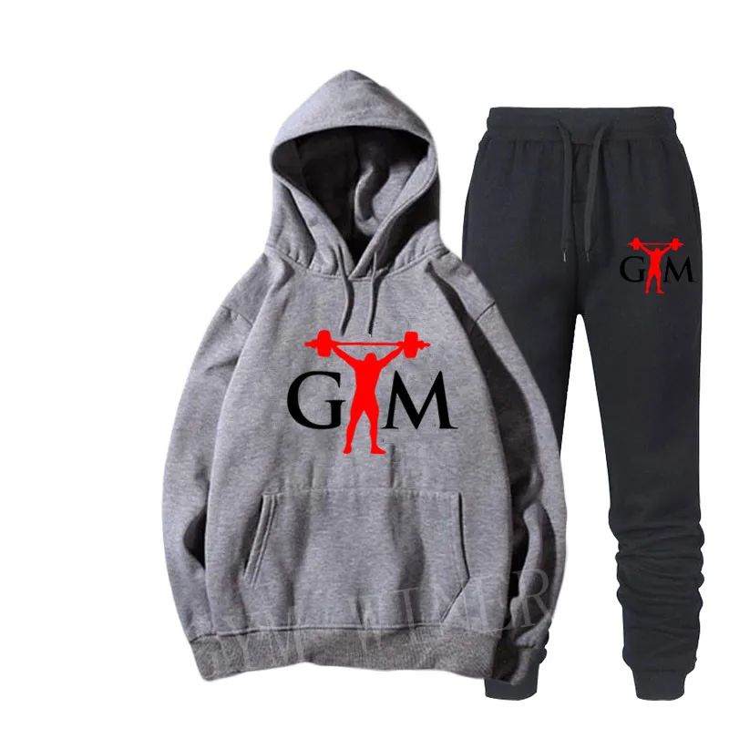 New GTM Brand Tracksuit Men Thermal Men Sportswear Sets Fleece Thick Hoodie+Pants Sporting Suit Casual Sweatshirts Sport Suit