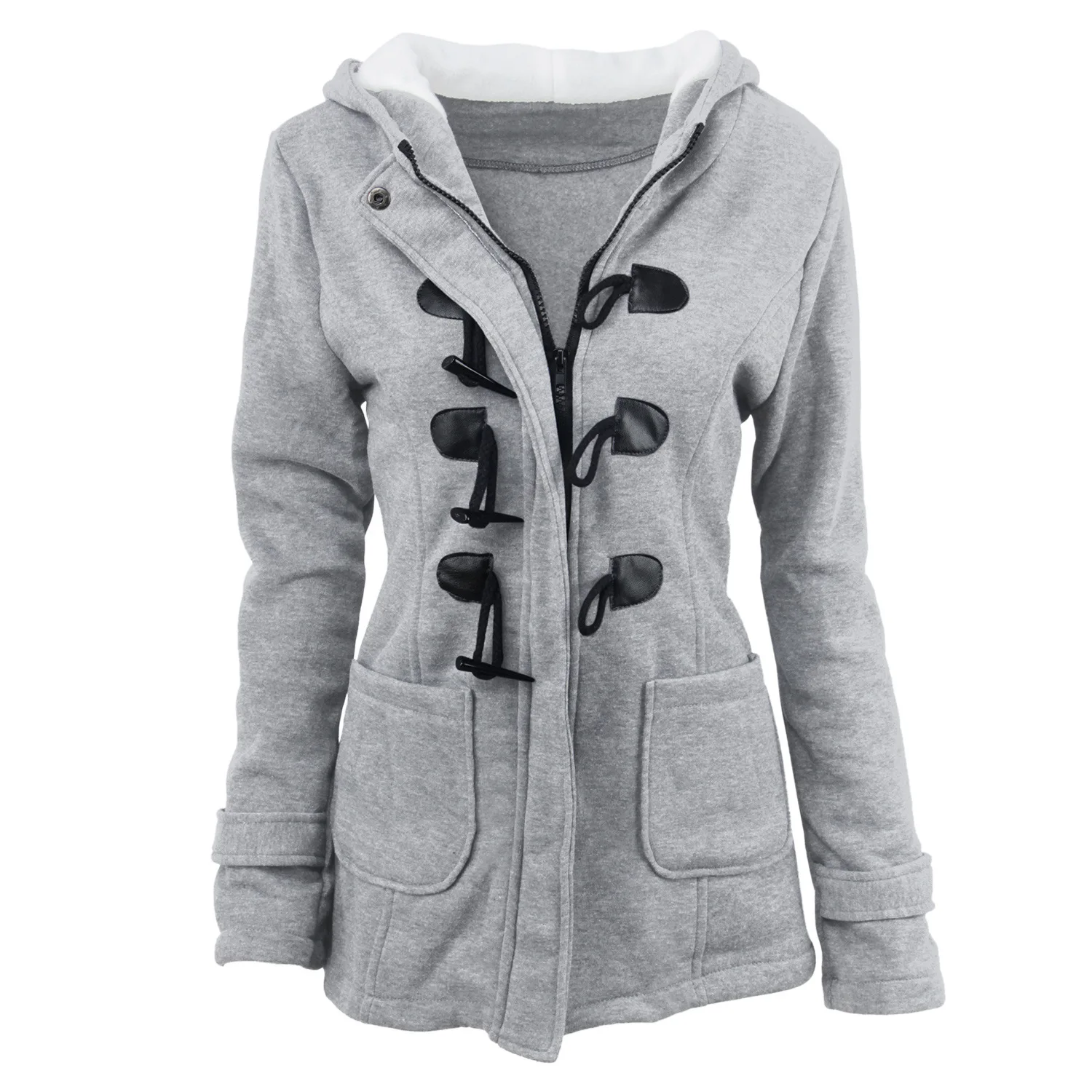 M& DE куртка из смешанного хлопка с роговыми кожаными пряжками, осенне-зимняя куртка с длинным рукавом, Женское пальто, женское длинное пальто с капюшоном, верхняя одежда, манто