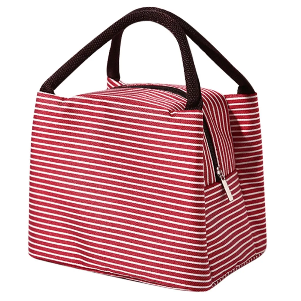 NewStriped Термосумка для еды холодные тюки термо оксфордводонепроницаемый удобный для отдыха ланч бокс сумка# HY