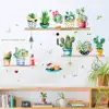 Nordic Ins Wind Cactus Potted Living Room Bedroom Wardrobe Porch TV Background Self-adhesive Wall Stickers ► Photo 2/6