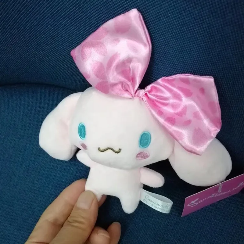 12 шт./лот, японский мультяшный плюшевый kawaii sanrio Cinnamoroll, брелок с бантом, Очаровательные Подвески для сумок, подвески 10*10 см - Цвет: C