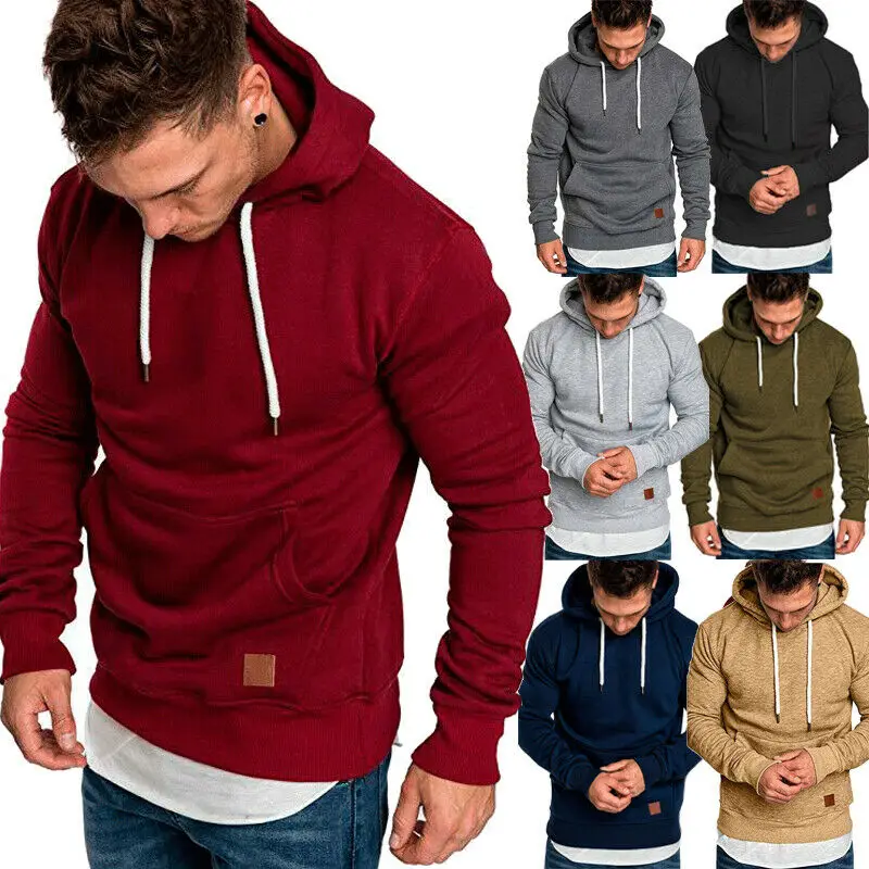 

Mens Long Sleeve Hoodies Sweatshirt Hoodie Casual Streetwear Jacket Pullover Hooded Jumper Top Fashion Hooded Pocket Sweatshirt