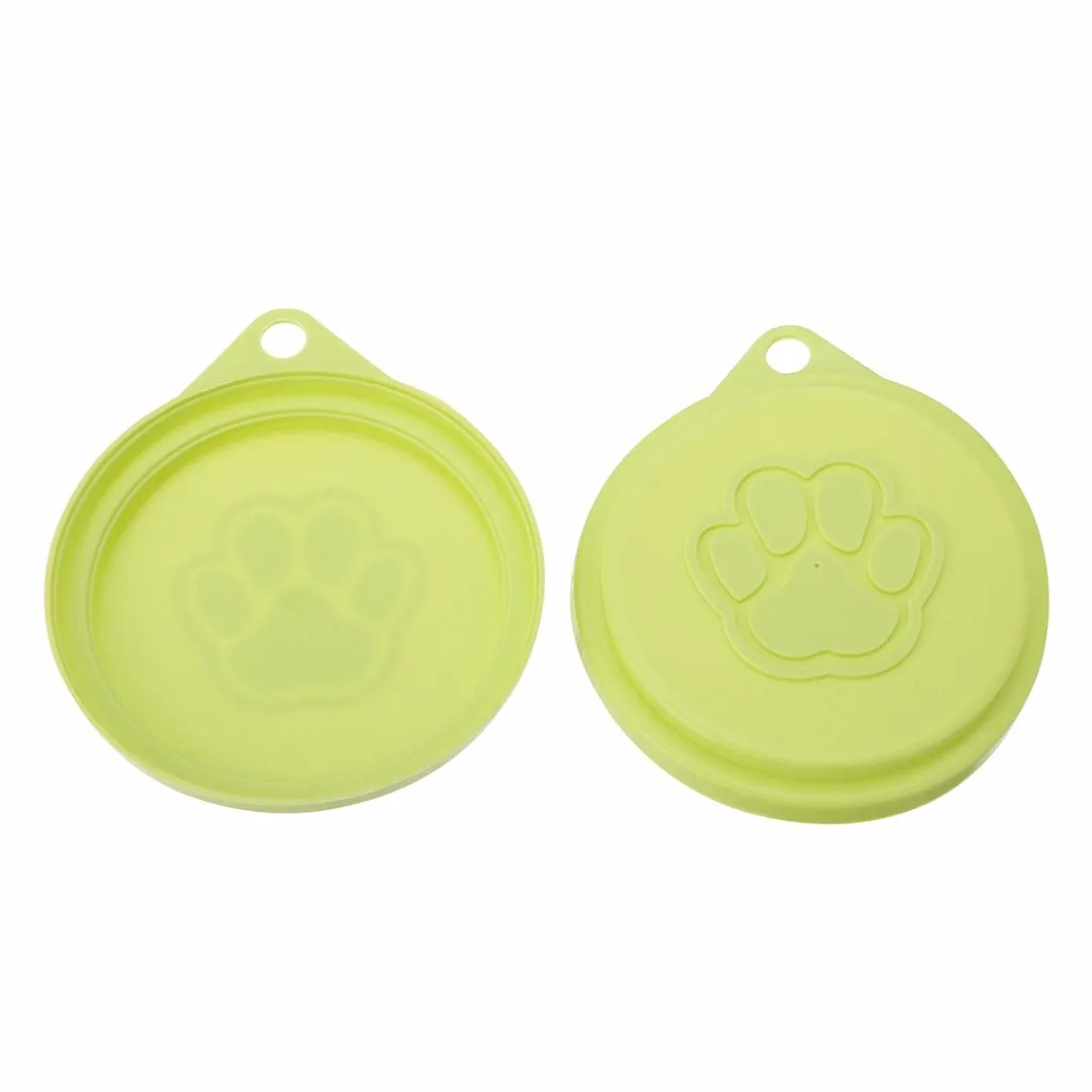 2pcs/set Reusable Pet Food Storage Can Tin Cover Lid Top Cap For Puppy Dog Cat Random Color