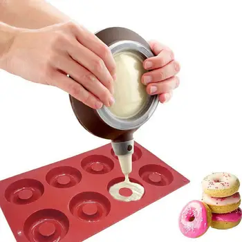 

6 Cavity Silicone Donut Baking Pan Diy Doughnut Cake Moulds Cake Set Tools Bakeware Handmade Mold Decorating Bakeware D5A2