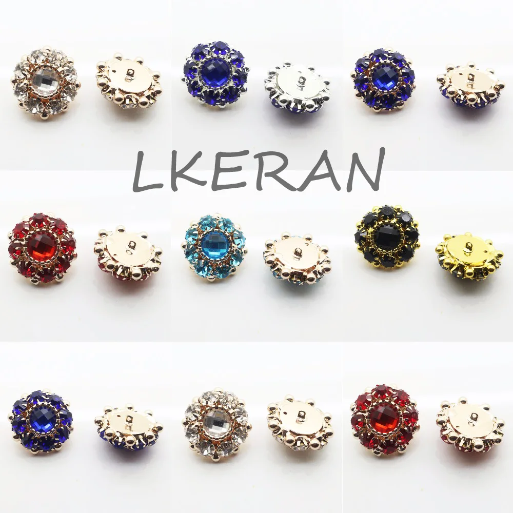 LKeRan/5 шт. 26 мм Модные металлические кнопки с кристаллами в виде гриба для