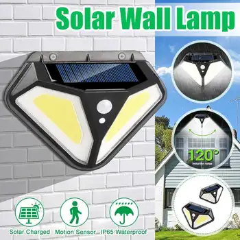

50W 100W COB Solar LED Wall Light Lamp Two-Sided Illumination Motion Sensor IP65 Outdoor Garden Path Street Night Lighting Lamp