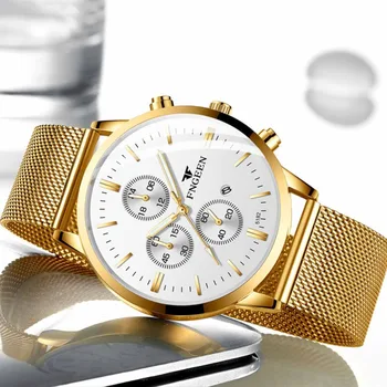 

Men Waterproof Watches Round Quartz Wristwatch Charm Date Calendar Ultra-thin Steel Watch Men Women Luxury Military Watch