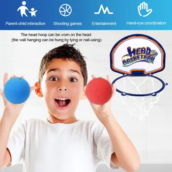 

Head Hoop Basketball Party Game Adjustable Basket Net Headband with Balls for Kids and Adults Birthday Activity Ball Game