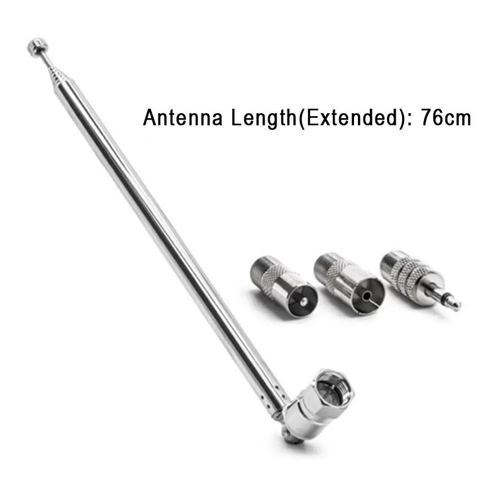 4PCS/Set Telescopic Rod Antenna F Type Male Connector To PAL 3.5mm Adapter TV FM Radio Antenna Stereo Receiver Amplifier