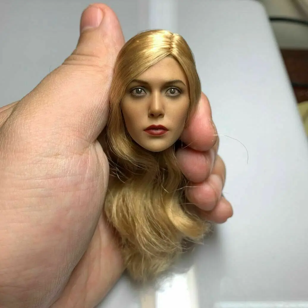 1/6 scale female figure Elizabeth Olsen blonde version Witch head sculpture model for 12 inch action figure