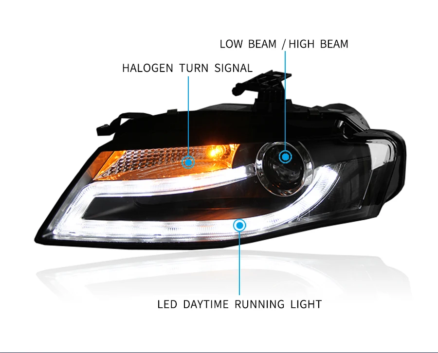 Фара в сборе для Audi A4L B8 Светодиодный дневной ходовой свет сигнала поворота Ксенон ближнего света