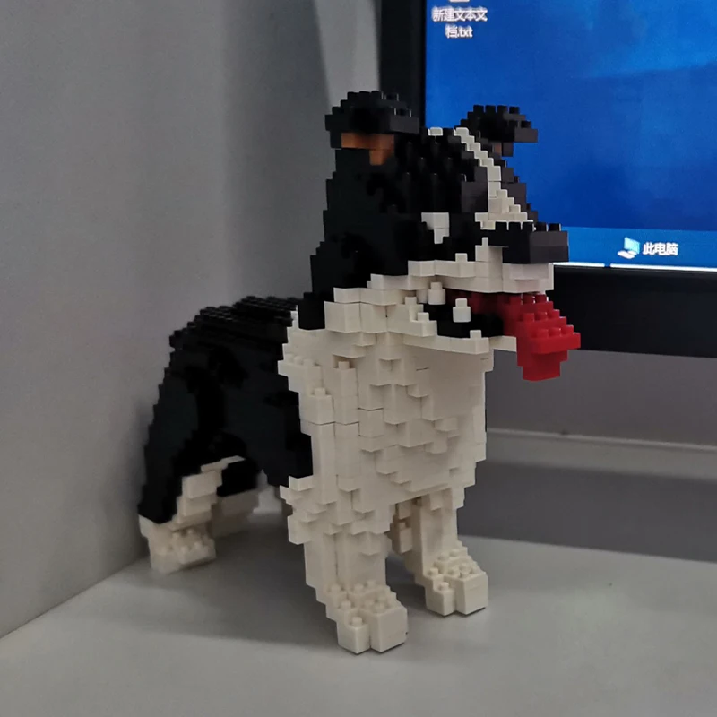BS 6618 4 бордюр колли собака черный животное 3D модель 950 шт. DIY Мини Алмазные блоки