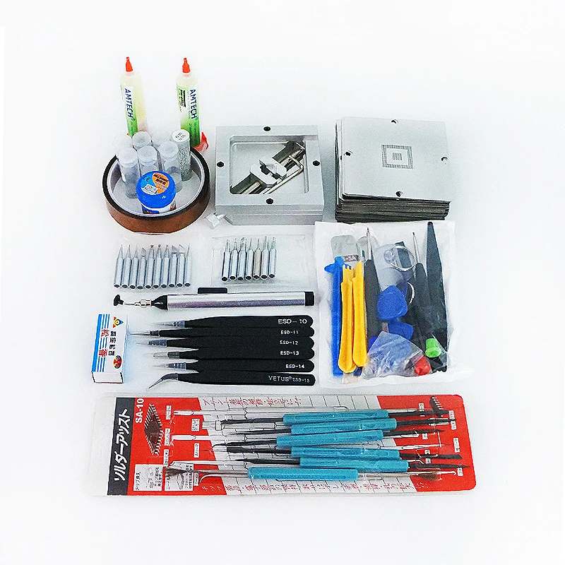 

1Set BGA Reballing Directly 90*90mm Heat Stencils Solder Paste Tin Balls Station Steel Mesh BGA Reball Kit for SMT Rework Repair