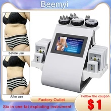

Beemyi 6 In 1 Ultrasonic Rf Body Slimming Fat Burning Machine Vacuum Laser Radio Frequency Liposuction Massager for Spa Beauty