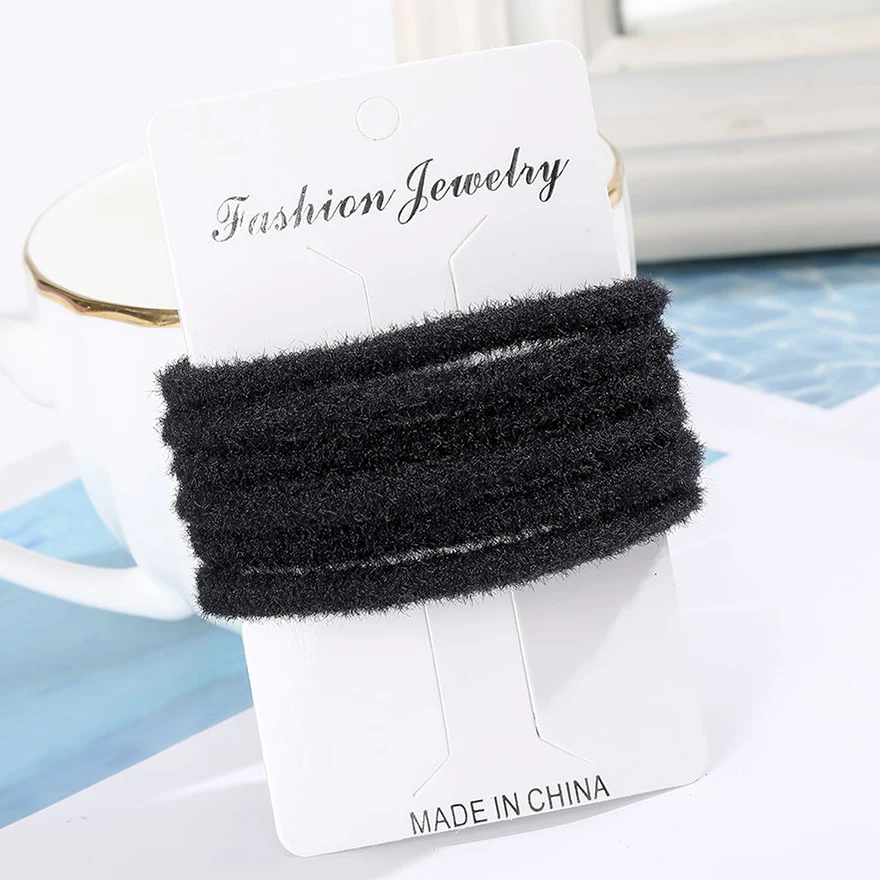 Molans 6 шт./компл. шелковые узкие Scrunchies модные однотонные с цветочным принтом и рюшами; креп; резинка для волос, обтянутая тканью; веревки грива нарисованной длинноволосой девочкой, резинка для волос - Цвет: 9
