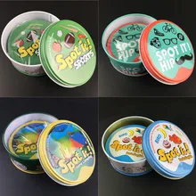 Jogo De Cartas dobble Detectá-lo Brinquedo Caixa de Ferro Cartões 55 Hermione Esporte Ir Acampar Hip Placa de Crianças Jogo Do Presente