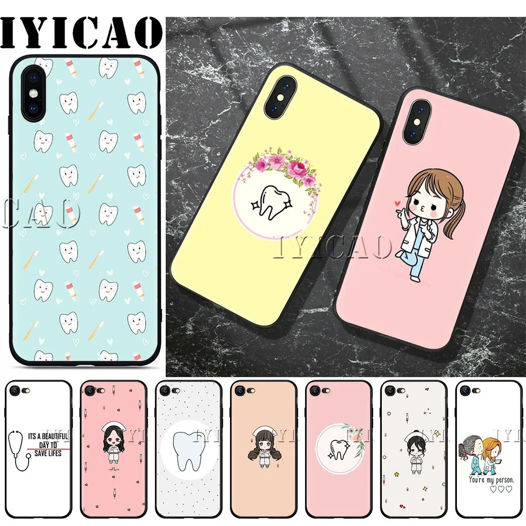 IYICAO Nurse Medical Medicine Soft Silicone Phone for iPhone X XS XR Max 6 6s 7 8 Plus 5 5s SE 10 11 pro max Cover |
