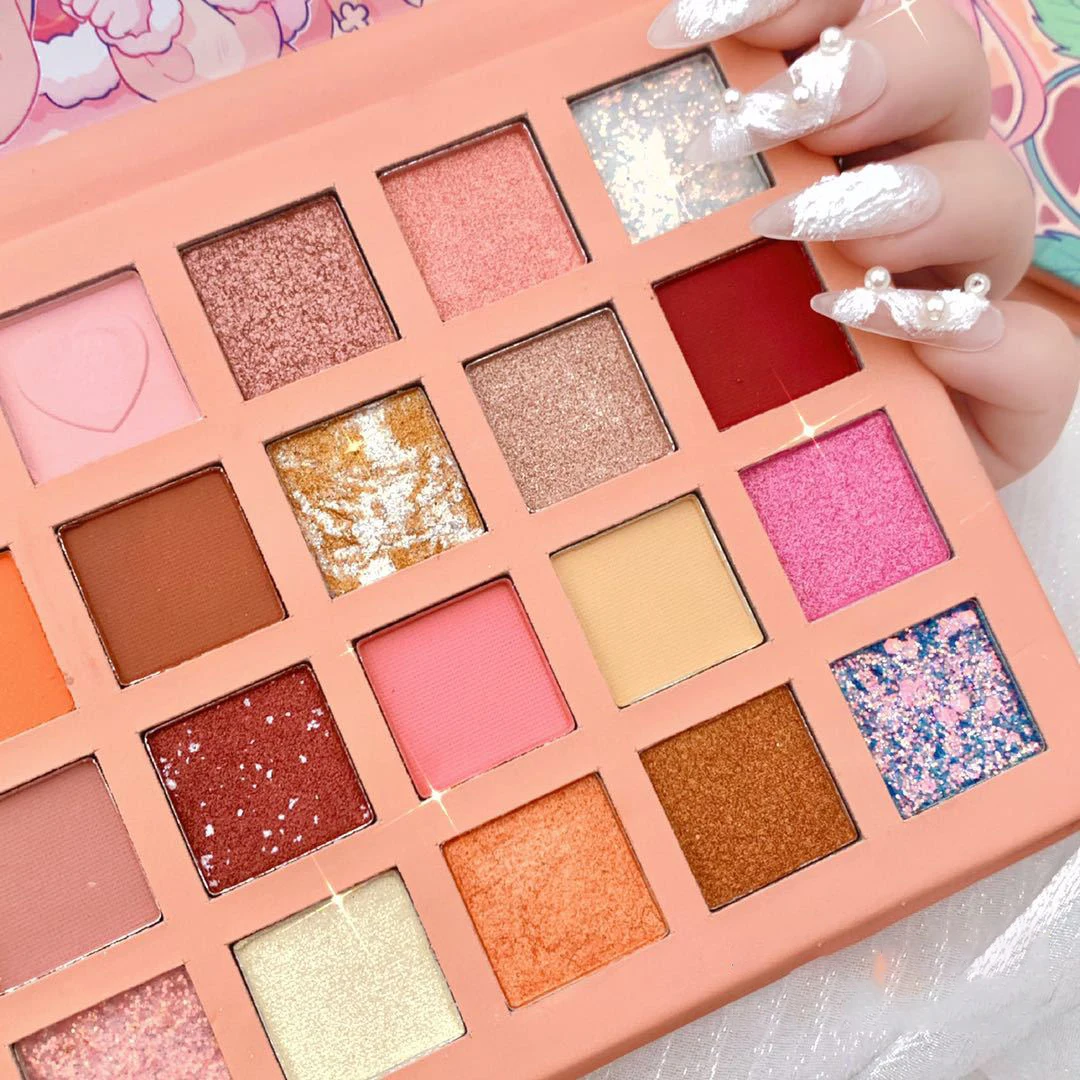 24-Color Anime Eyeshadow Palette Glitter Powder Pearlescent Waterproof for Girls