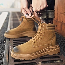 Ботильоны в стиле ретро; Ботинки martin для верховой езды из натуральной кожи; Мужская Рабочая обувь с высоким берцем; уличные ботинки-дезерты; модная мужская обувь