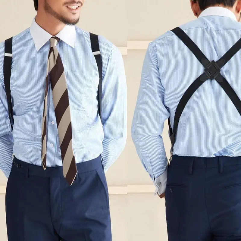 Adjustable X-Back Men's Suspenders with Durable Shirt Clips9