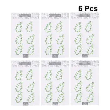 

6Pcs Cute Christmas Tree Shaped Paper Clips Creative Cute Paper Note Photo Sign Clips Bookmark Clips for Home Office School