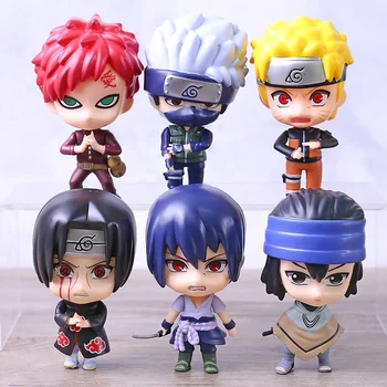 

Naruto Shippuden Uzumaki Naruto Hatake Uchiha Itachi Sasuke Kakashi Gaara Q Version Figures Big Head Dolls Toys 6pcs/set