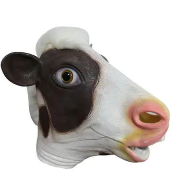 

Party Cosplay Accessories Animal Head Mask Latex Deluxe Novelty Halloween Costume Party Squirrel Female Cow