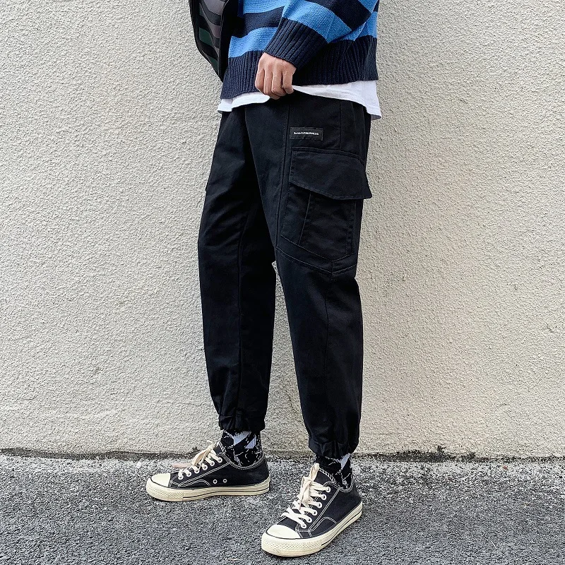 

Japanese-style Beam Leg Bib Overall Men's Slim Fit Autumn Hong Kong Style Casual Pants Shawn Popular Brand Capri Harem Pants