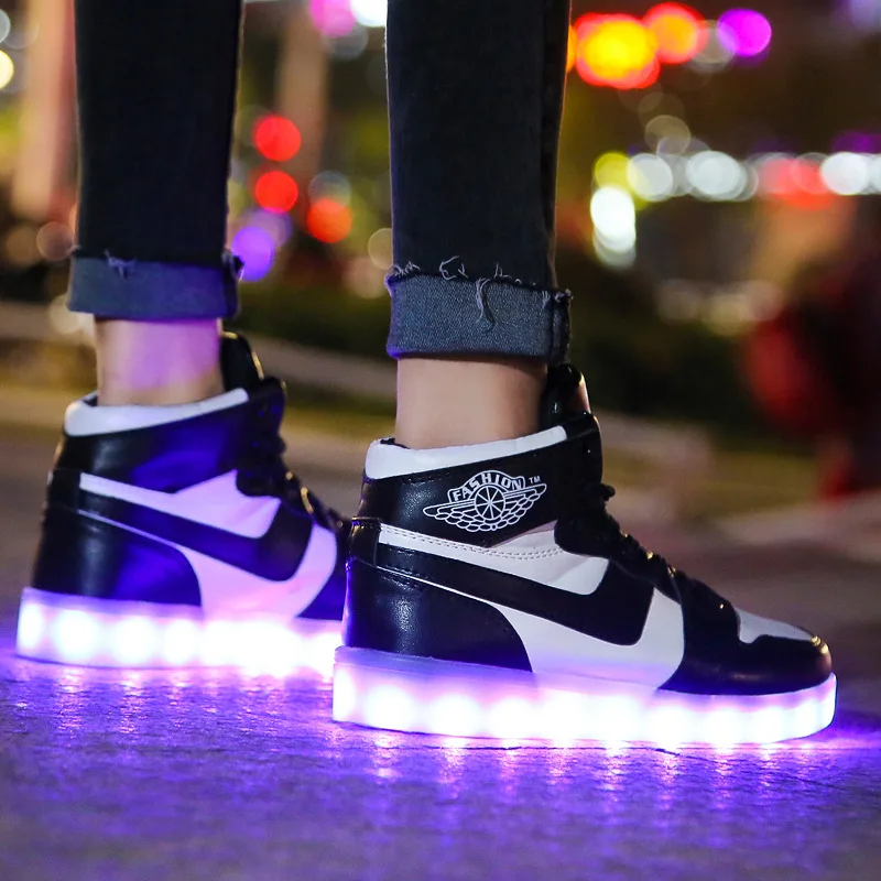 Size 35-44 Mens & Womens Luminous Sneakers with Light Up sole USB Charging Glowing LED Shoes for Children Sneakers With Lights