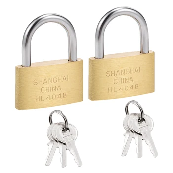 

uxcell Brass Padlocks, Keyed Alike, Brushed Finish Harden Shackle 40mm 2x