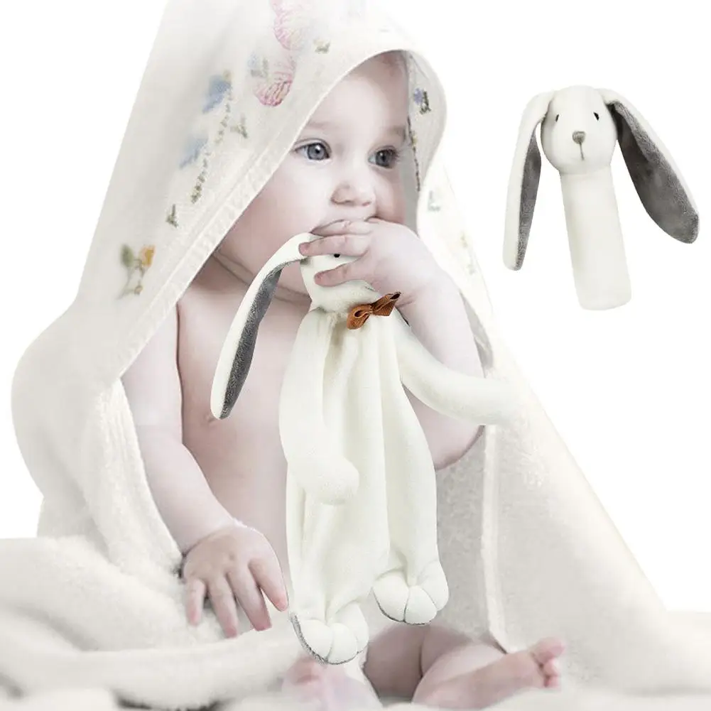 Детский милый кролик, плюшевая игрушка, полотенце, Кукольное полотенце, слюнявчик, милая мягкая игрушка, комфортное полотенце, слюнявчик