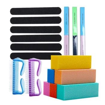 

1Set Nail Art Files Dust Brush Cleaning Buffer Sponge Block Buffing Grit Sand UV Gel Polish Acrylic Manicure Pedicure Tool Set