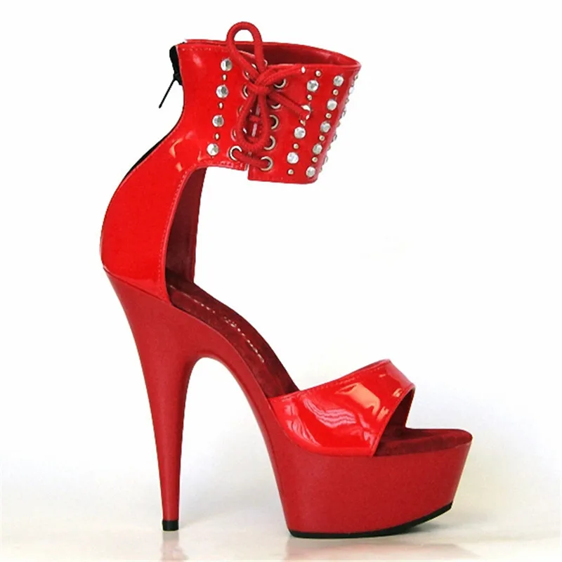 

Fashionable PU fabrics, 15 cm, summer high heels, sequins decorated zipper open sexy sandals
