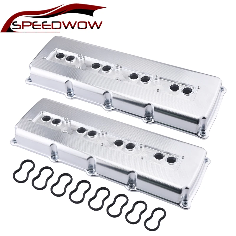 

SPEEDWOW Aluminum Polished Cast Smooth Valve Covers Fit For 2005-2010 Dodge 5.7L 6.1L Car Accessories