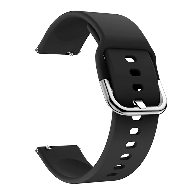 black 20 мм силиконовый ремешок для Huami Amazfit GTS TPUwatch ремешок модный однотонный браслет умные часы аксессуары - Цвет: black