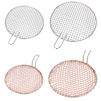 

Stainless Steel Round Barbecue BBQ Grill Net Meshes Rack Camping Hiking Cooking