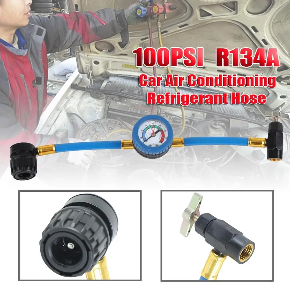 

R134A Car Air Conditioning Refrigerant Hose Pressure Gauge Refrigerant Air Conditioner Tools Recharge Measuring Hose 3000PSI