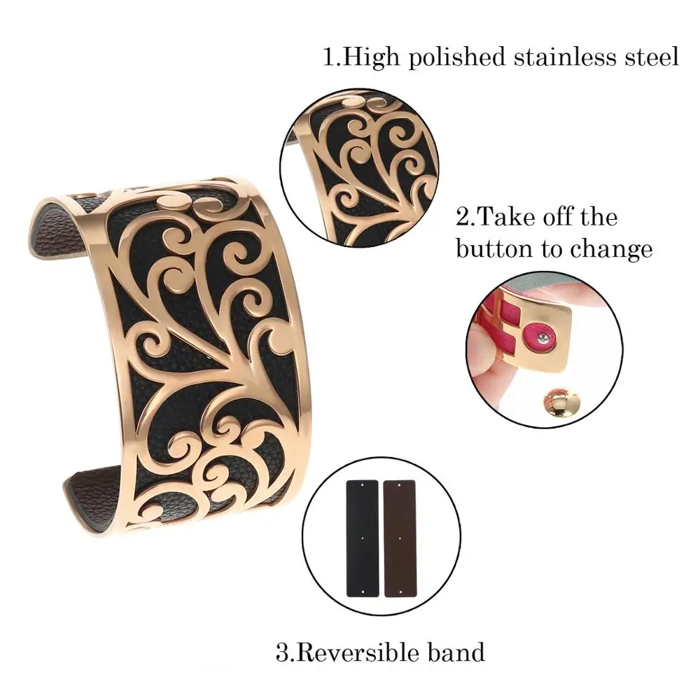 Price Legenstar Stainless Steel Bracelets Bangles for Women Jewelry Interchangeable Cuff Bracelet Manchette Femme Large Argent