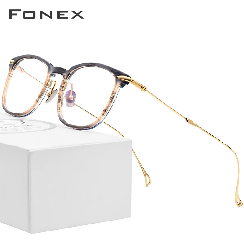 Оптические очки FONEX из ацетата титана мужские для близорукости по рецепту