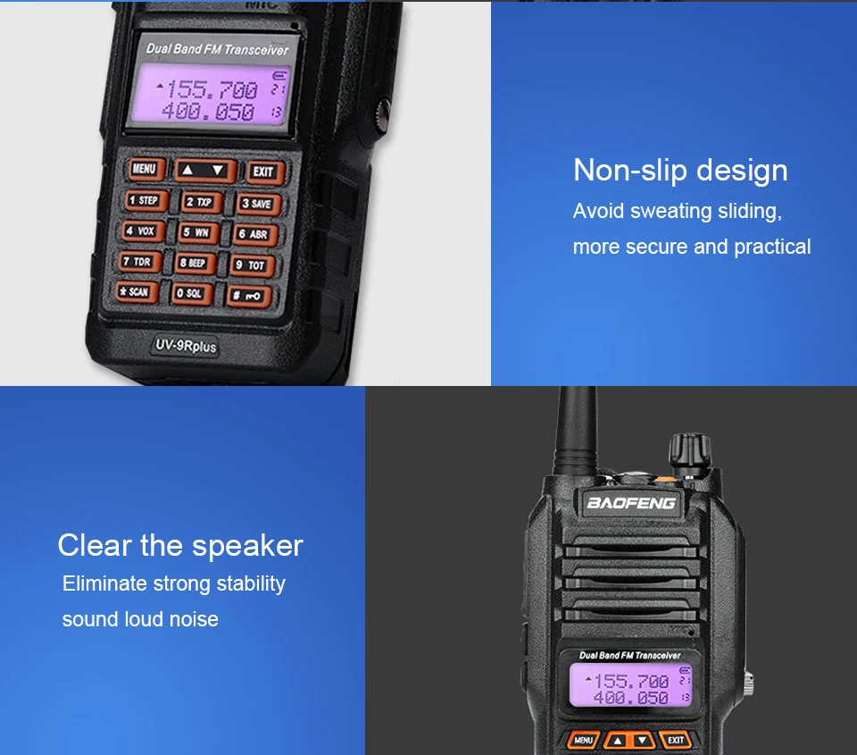 2019 Высокая мощность обновления Baofeng UV-9R плюс влагонепроницаемые Walkie Talkie 10 Вт двухсторонняя радиостанция большой диапазон 10 км 4800 мАч uv9r плюс